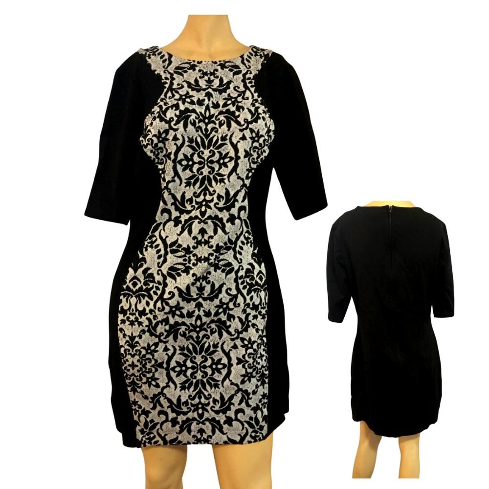 Bisou Bisou Black and Gray Dress Size 12